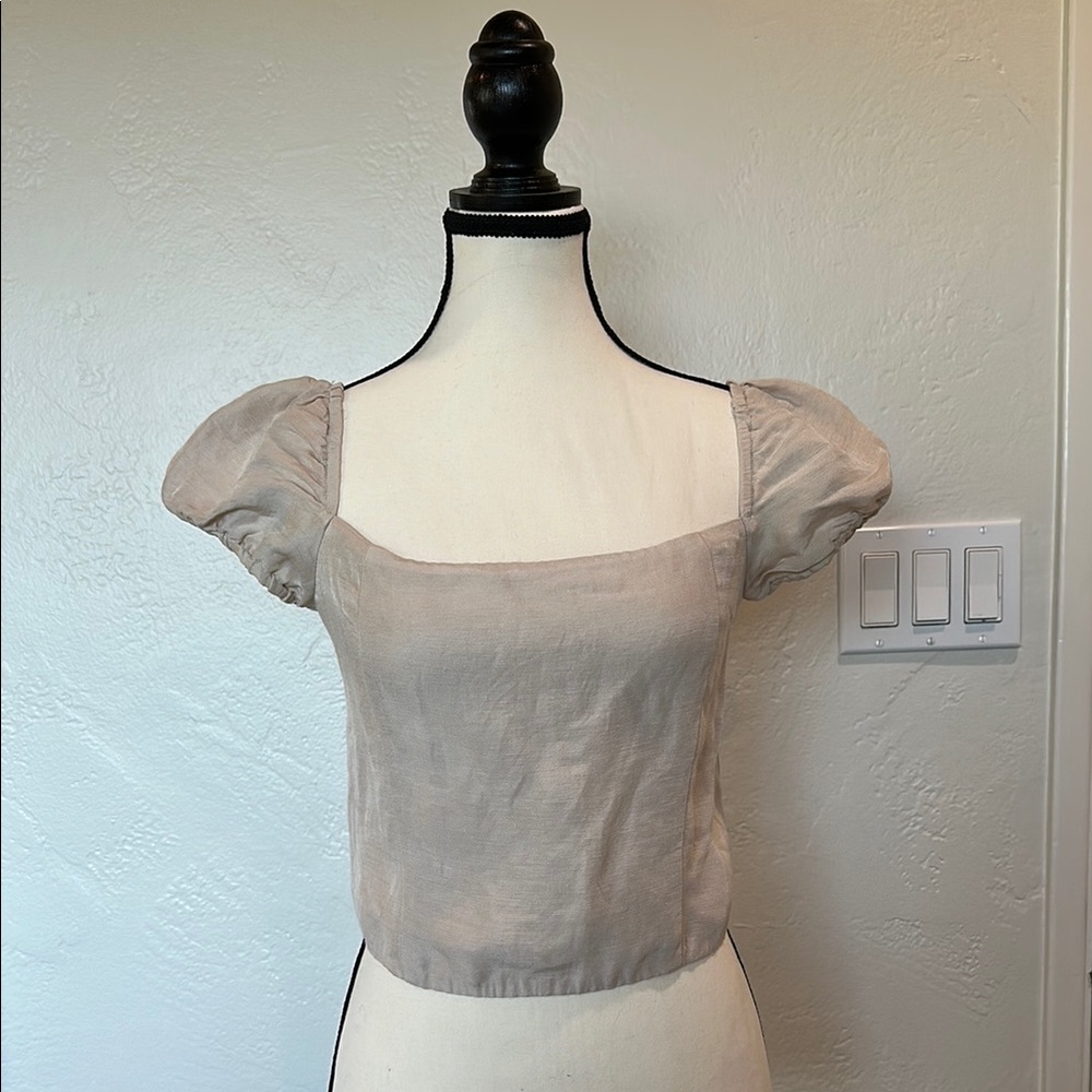 Elegant Cream Puff Sleeve Top